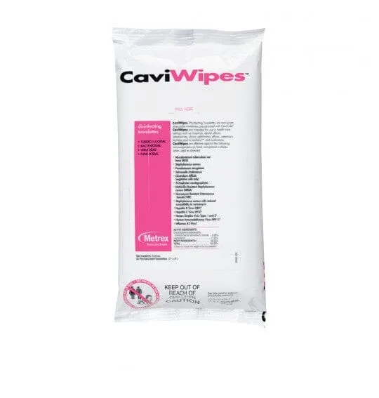 CaviWipes Surface Disinfectant Wipe, Flat Pack, 7" x 9", Non-Sterile
