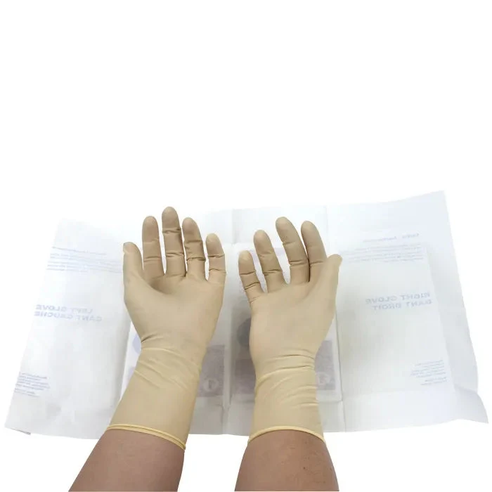 Sterile Latex Surgical Gloves, Powder-Free, Bisque, Size 7.5