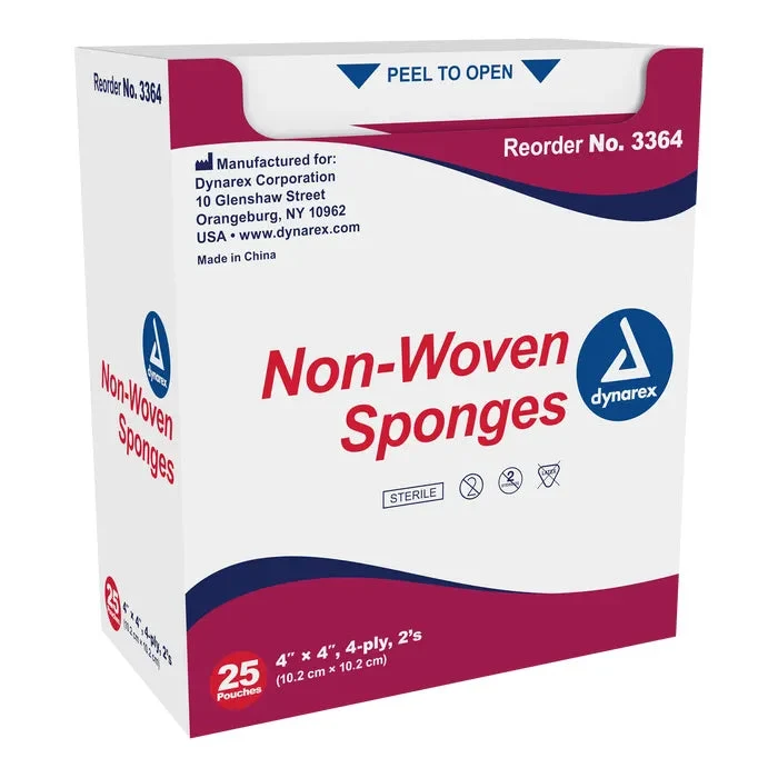 Non-Woven Sponges 2" x 2", 4-Ply, Sterile 2's