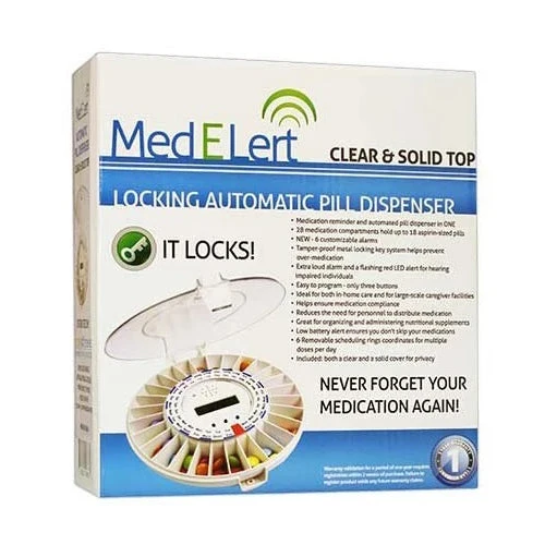 MedELert Automatic Pill Dispenser, with Lock