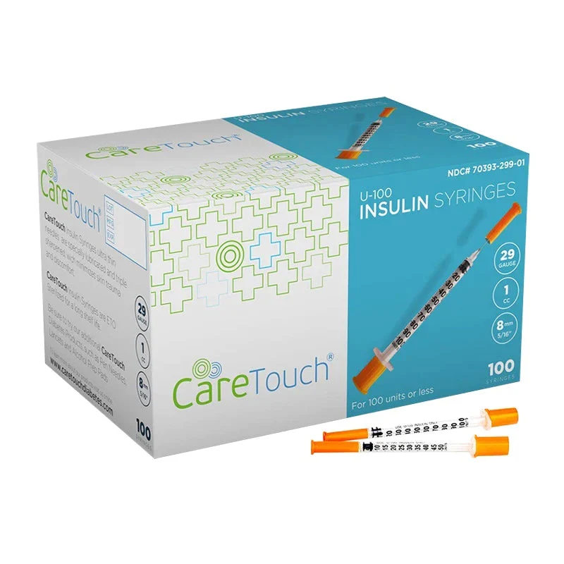 Care Touch U-100 Insulin Syringes 29g 1/2" 1cc