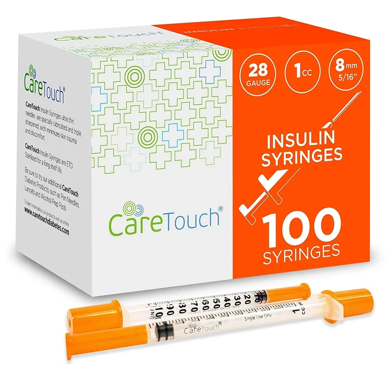 Care Touch U-100 Insulin Syringes 28g 1/2" 1cc