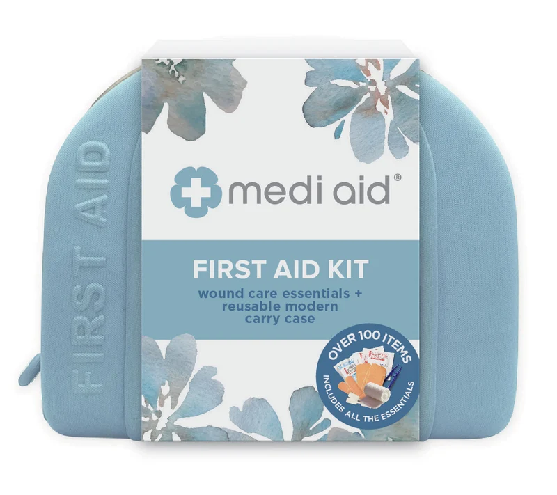 Mediaid Designer First Aid Kit, Teal, 100+ Items