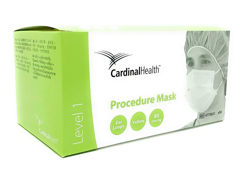 Cardinal Health™ Secure-Gard® Level 1 Procedure Mask, with Earloops, Yellow