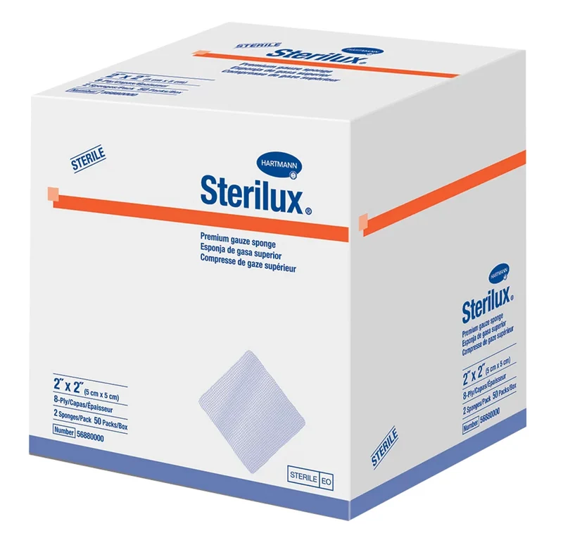Sterilux AMD Sterile, 8-ply Antimicrobial Gauze Sponges 2" x 2"