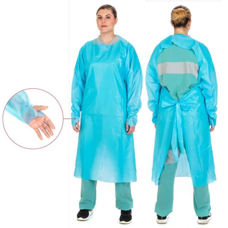 Cardinal Healthcare Impervious Plastic Film Gown, Blue, Universal