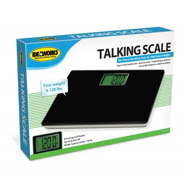 Jobar® Talking Scale, 330 lb Capacity, 12.2" x 8.26" Platform