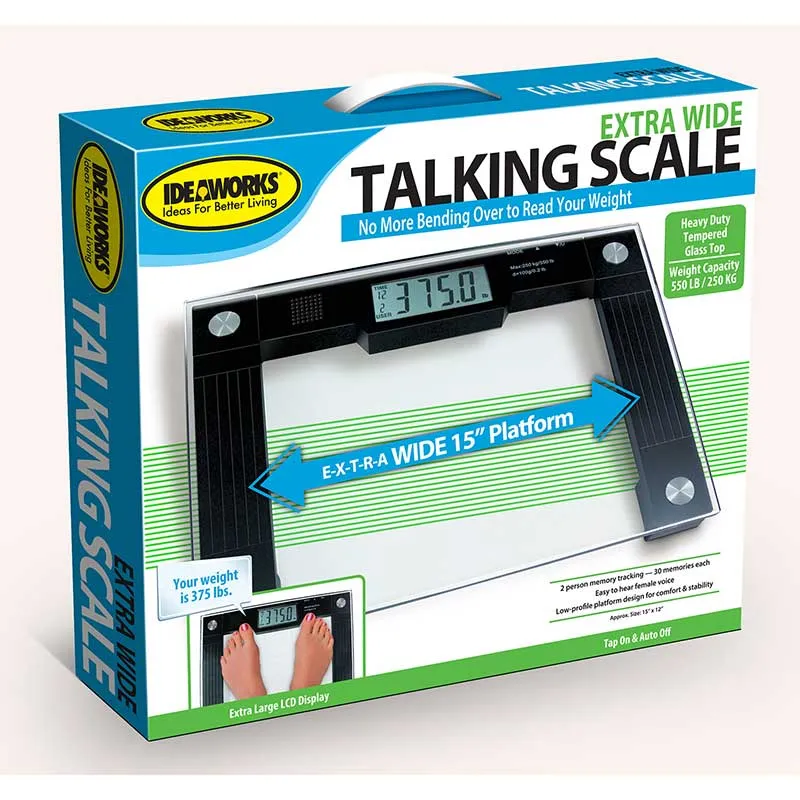 Jobar® Talking Scale 15" L x 12" x 1" H Platform, 550 lb Weight Capacity