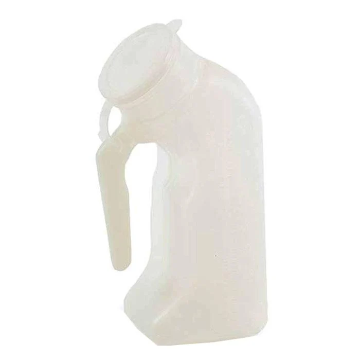 Medegen Male Urinal, Translucent Base, with Lid, Individually Bagged