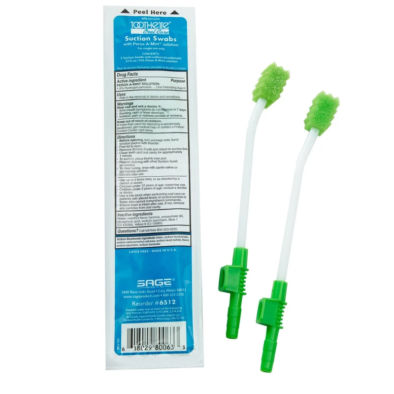 Single Use Suction Swab System with Perox-A-Mint Solution