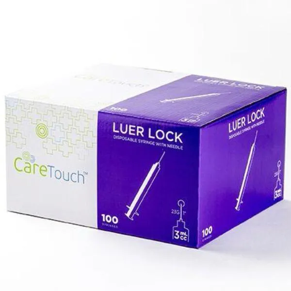 CareTouch Syringes Luer Lock, 3ml 23G X 1"