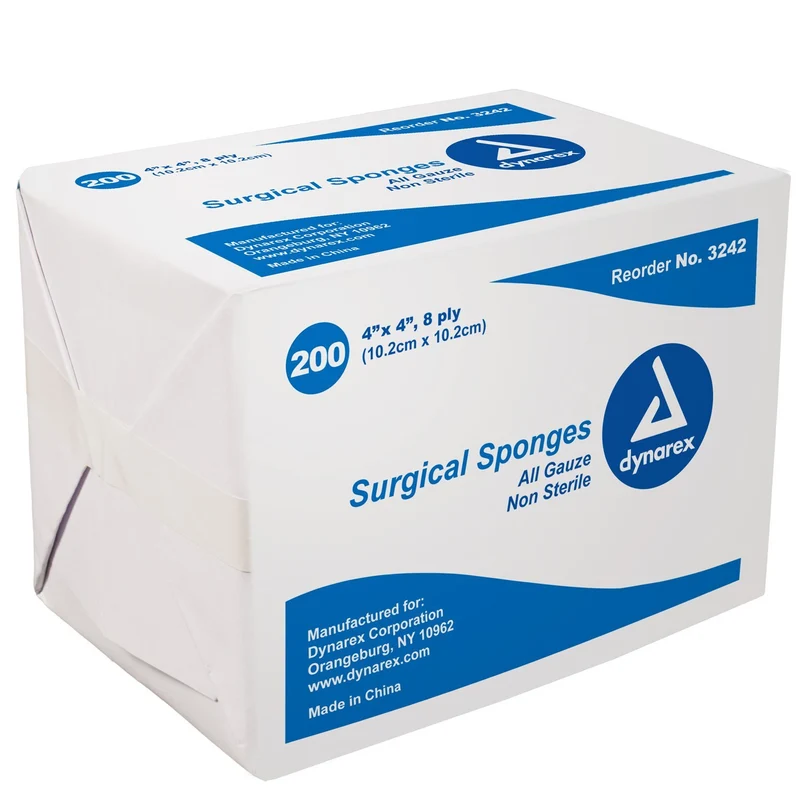 Surgical Gauze Sponge - 4"x 4" 8 Ply