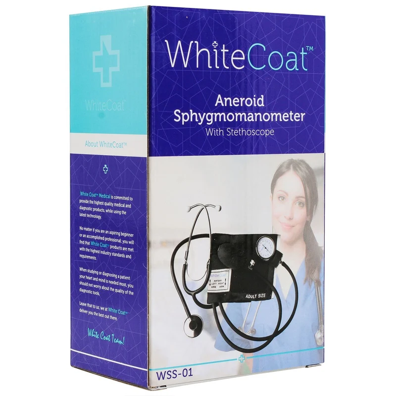 White Coat Aneroid Sphygmomanometer w/Stethoscope