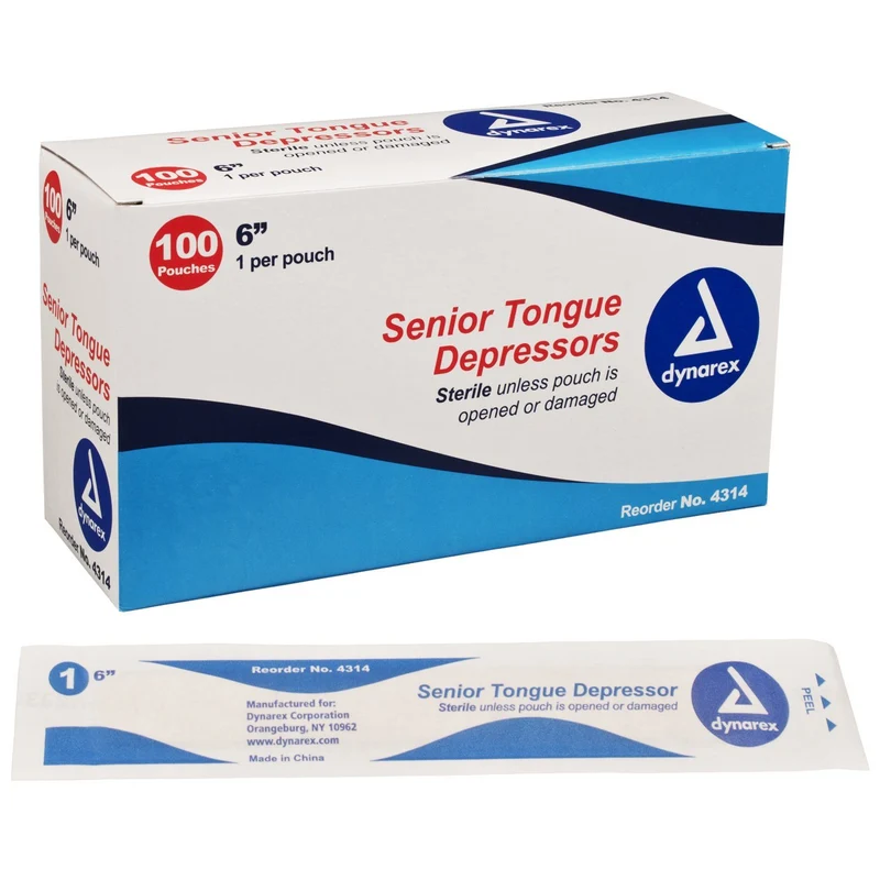 Senior Tongue Depressors, Sterile - 6", Wood