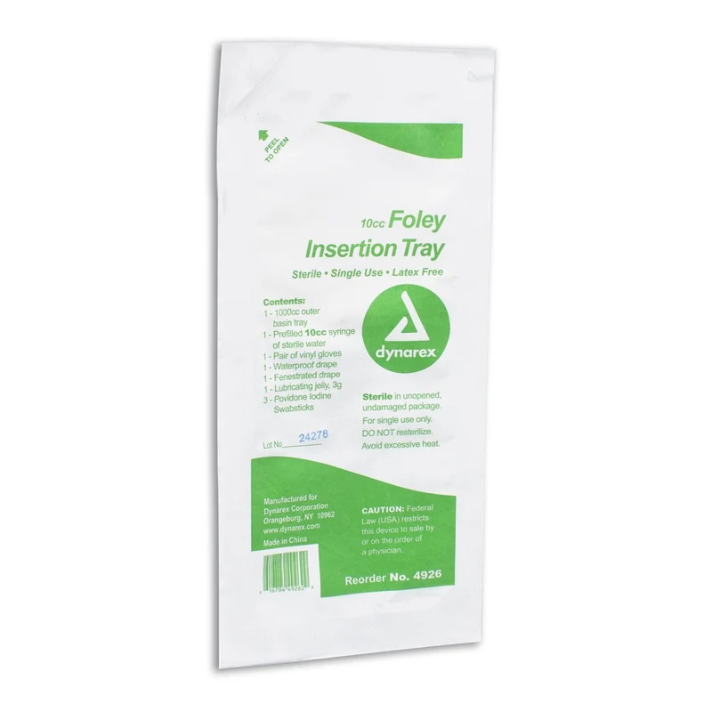 Foley Insertion Tray With 10cc Prefilled Syringe, sterile