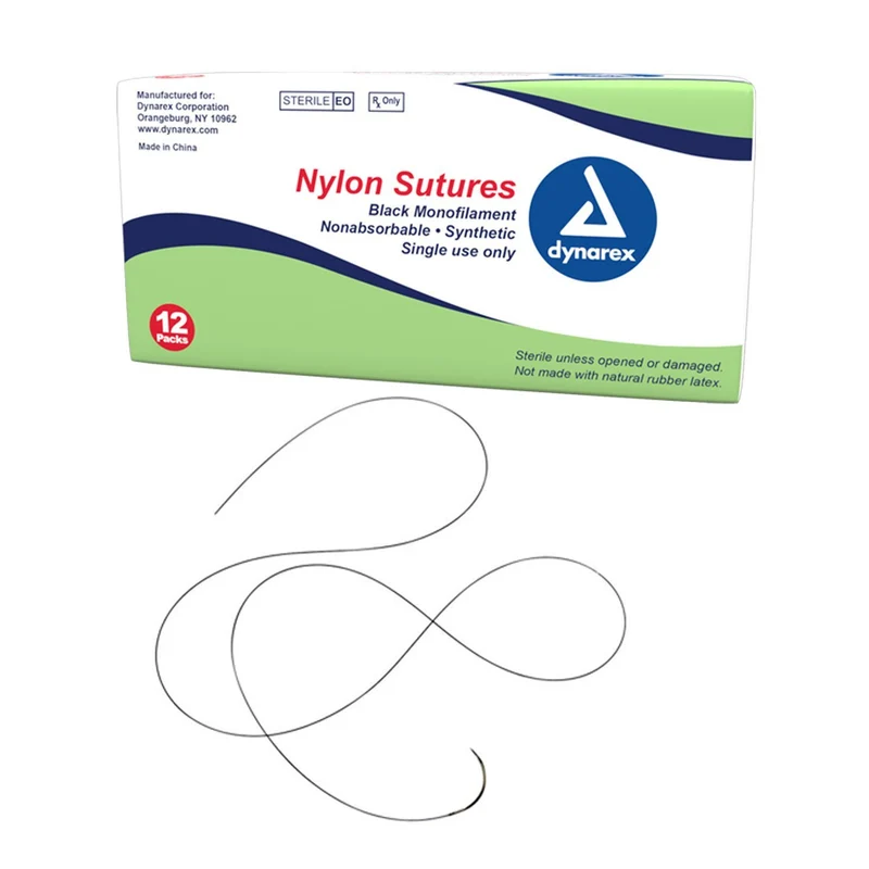 Nylon Sutures - Non Absorbable - Synthetic, Black, 4-0, PC31 Needle, L-18"