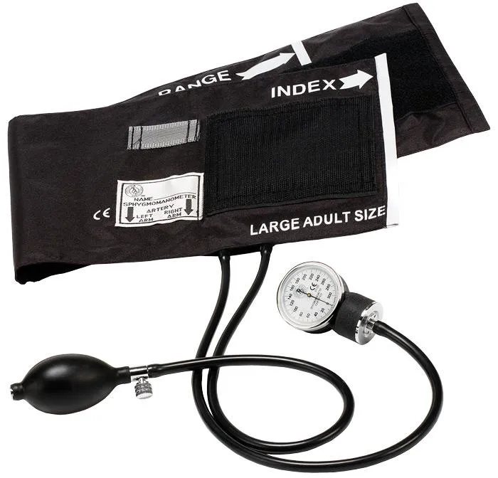 Basic Aneroid Sphygmomanometer With Nylon Cuff, Large Adult