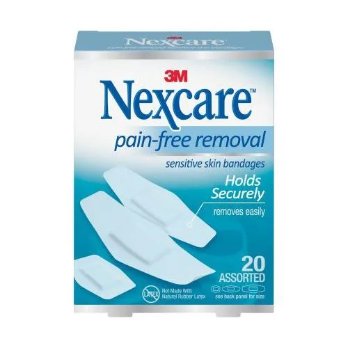 3M™ Nexcare™ Adhesive Sensitive Skin Bandage, Assorted, Blue