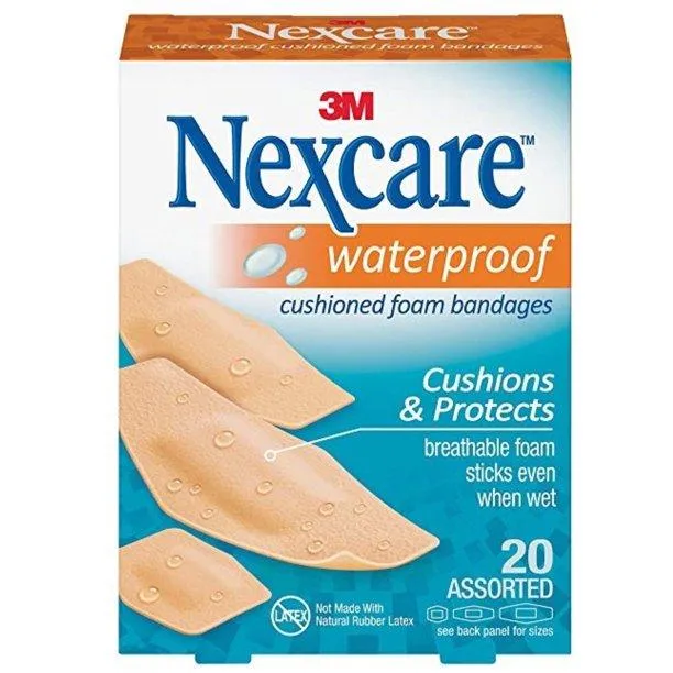 3M™ Nexcare™ Waterproof Cushioned Foam Bandage, Assorted, Tan