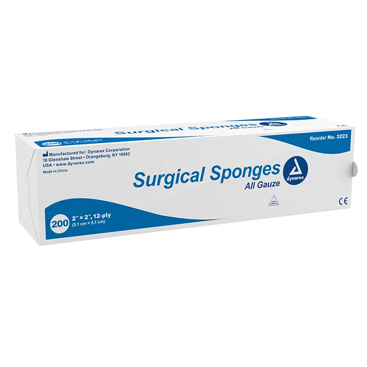 Dynarex Gauze Sponges 2" x 2", 12-Ply, Non-Sterile