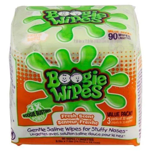 Boogie Wipes Natural Saline, 90 ct, Fresh