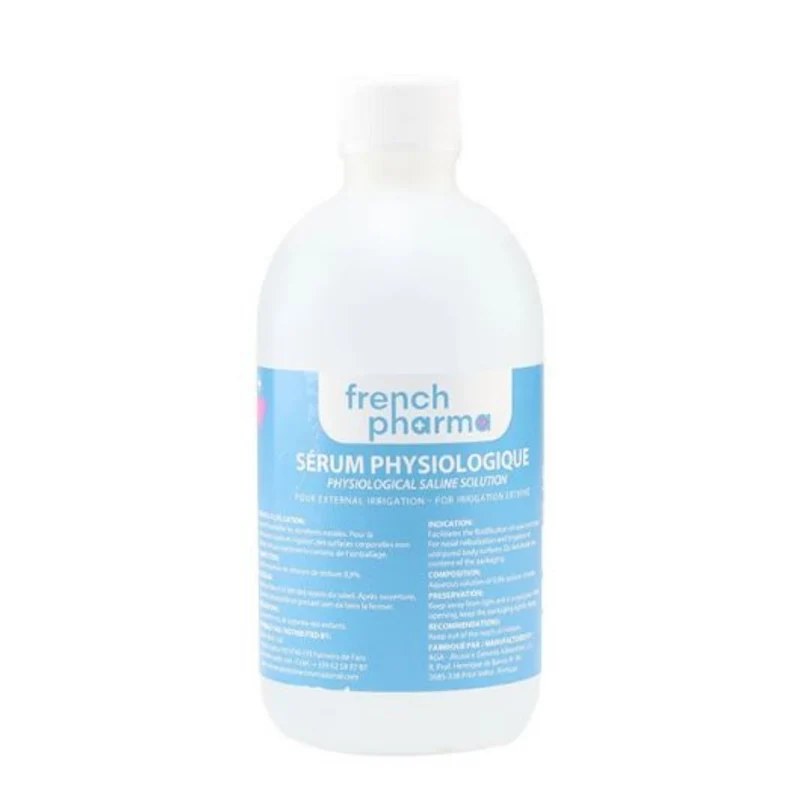 Sérum physiologique en bouteille NaCl 0,9 %- 500 ml - Non stérile
