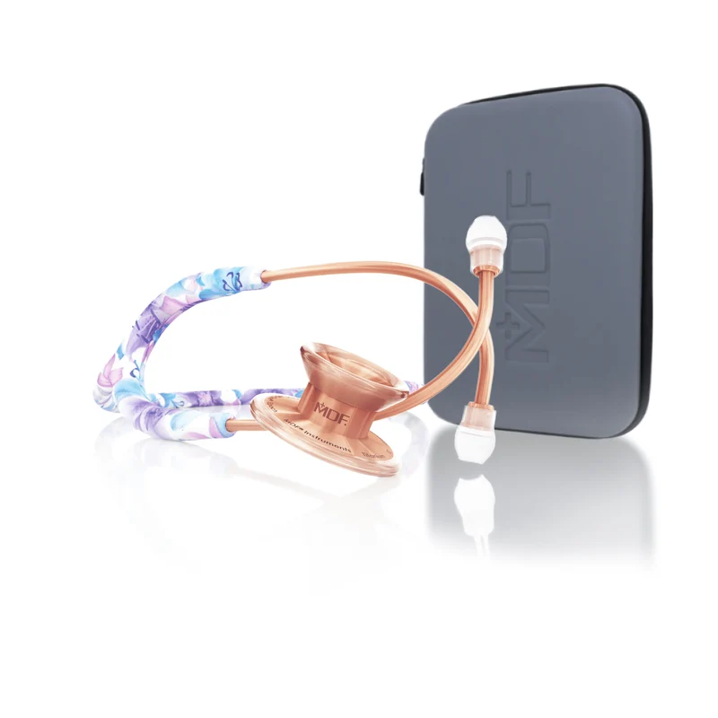MD One® Epoch® Titane - Stéthoscope Adulte - Monet / Or Rose avec Étui