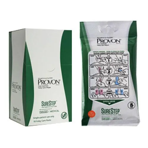 SureStep Post Insertion Foley Care Wipes, 7.9" x 7.9"
