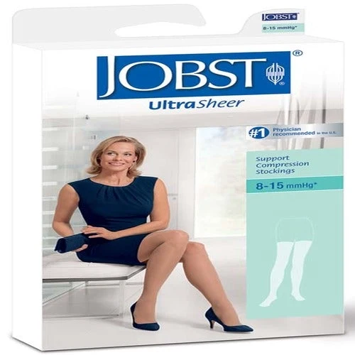 Ultrasheer 8-15mm Thigh-High Stocking,Blk,Large