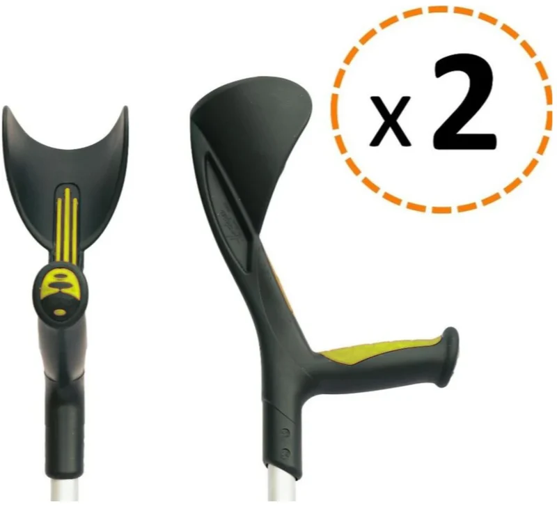 Canne Anglaise Réglable Anatomique Vert Pistache | Pack de 2 Unités
