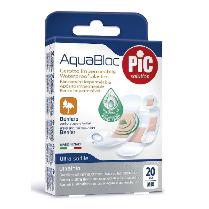 Pansement Aquabloc Pic Solution assortis 20 pièces