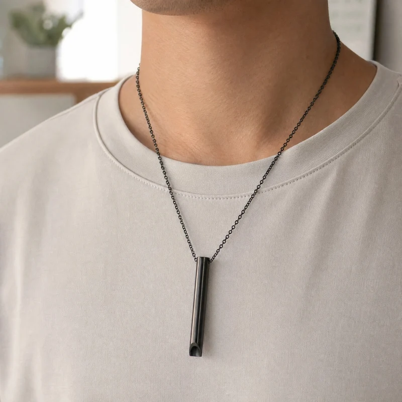 Breathing Necklace for Smoking Habit Replacement and Relaxation