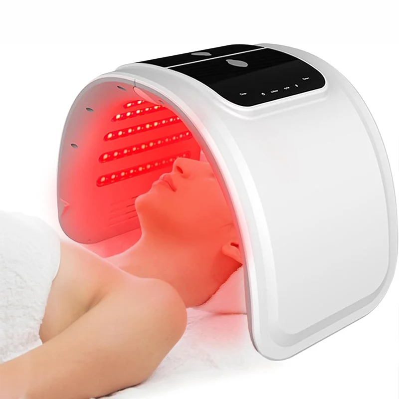 Appareil de soin du visage avec masque LED et brumisateur
