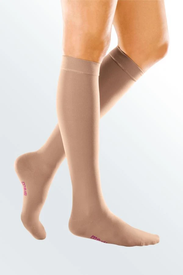 Mediven Forte Calf with Silicone Band, 30-40, Extra Wide, Open, Caramel, Size 7