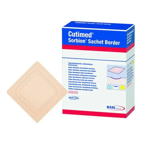 Cutimed Sorbion Sachet Border 4" x 4" Total Size, 3" x 3" Pad Size