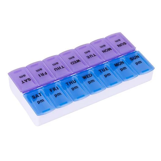 Weekly Twice-A-Day Pill Organizer, 7-Day Capacity