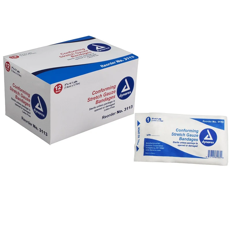 Stretch Gauze Bandage Roll Sterile, 3"