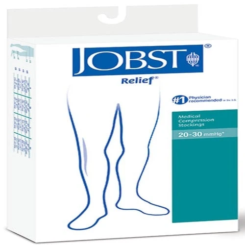 Relief Thigh High,20-30,Clsd Toe,Sil Band,Sm,Bge