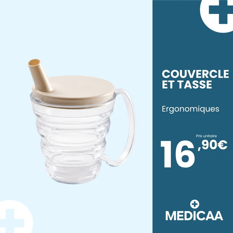 Couvercle et Tasse Transparente Ergonomiques