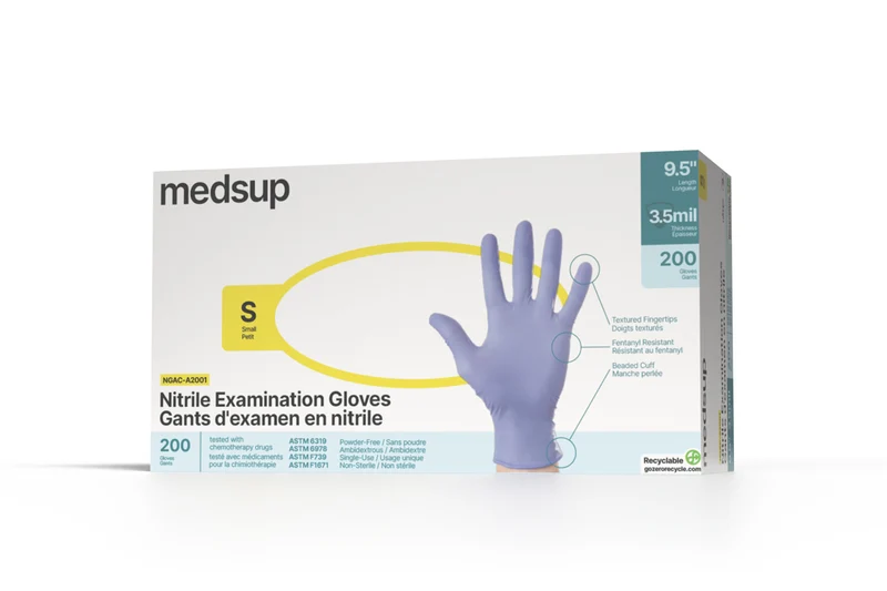 Nitrile examination gloves 3.5 mil