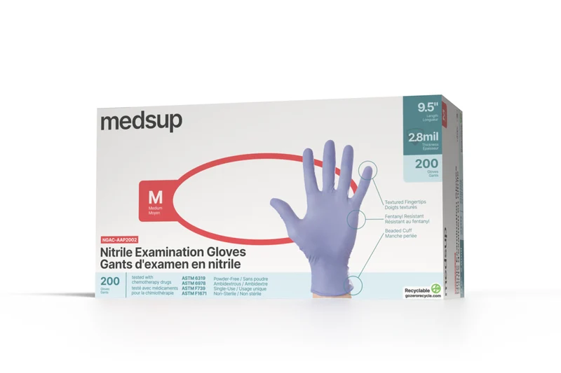 Nitrile examination gloves 2.8 mil