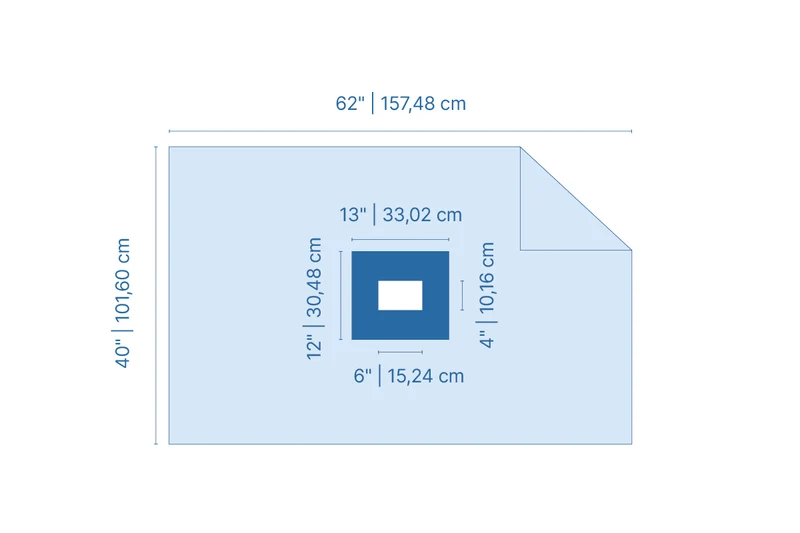 Sterile surgical 4 x 6" fenestrated drape