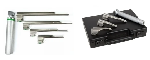 Laryngoscope Miller LED,4 Lames N°1, 2, 3, 4 + Manche + Coffret