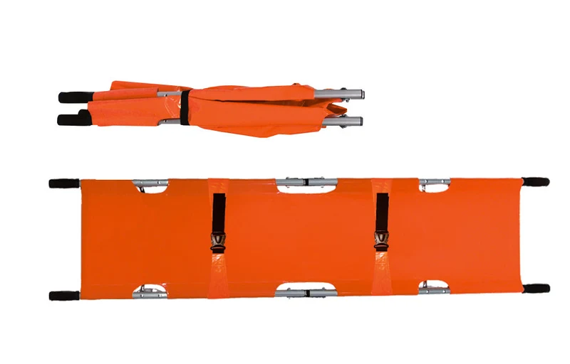 Brancard pliable en 4, en aluminium anodisé