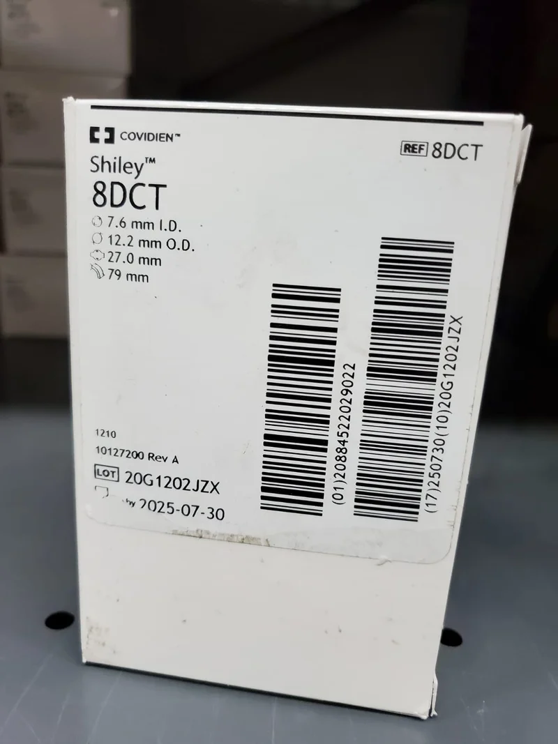 Shiley 8DCT Disposable Cannula Cuffed Trach Tube, Size 8