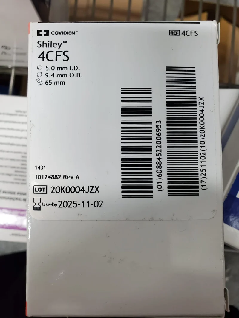 Shiley 4CFS Non-Fenestrated Tracheostomy Tube, Cuffless, Size 4