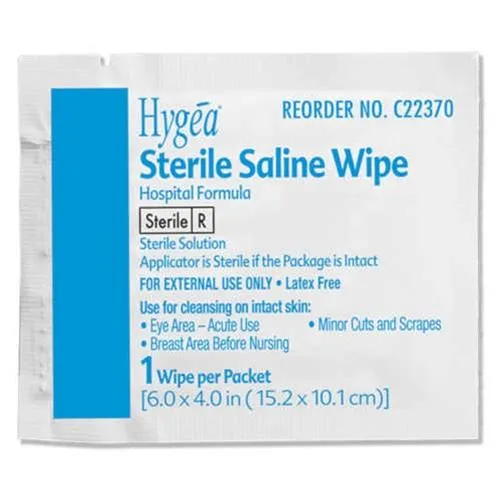 PDI Hygea® Sterile Saline Cleansing Wipe, 6" x 4"