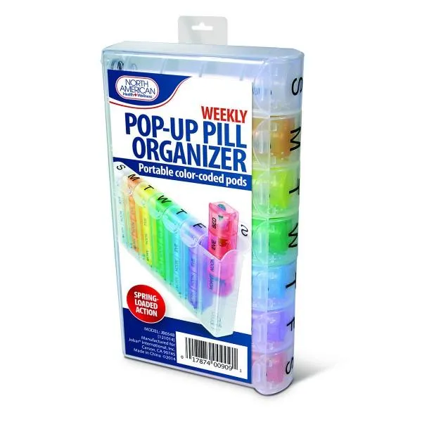 Jobar® Pop-Up Weekly Pill Organizer