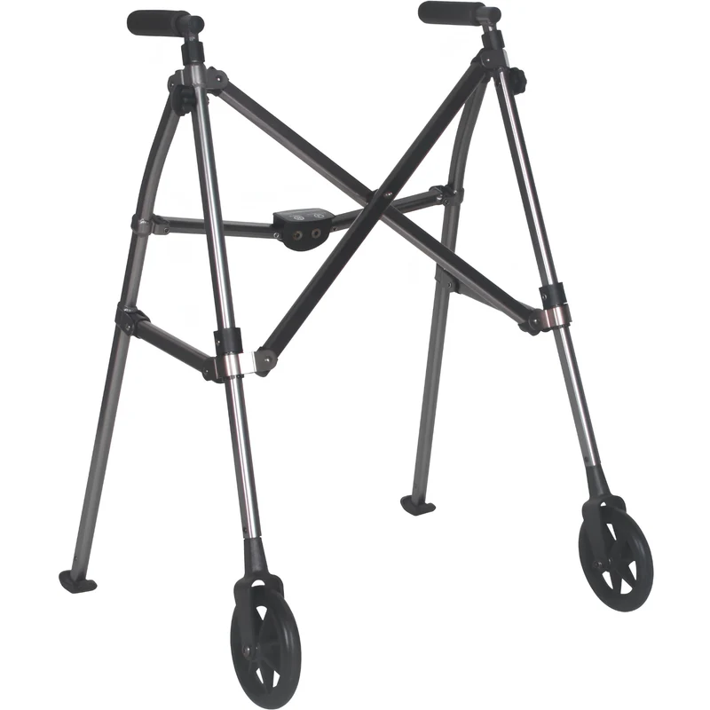 Déambulateur Pliable 2 Roues Ultraléger Réglable en Hauteur