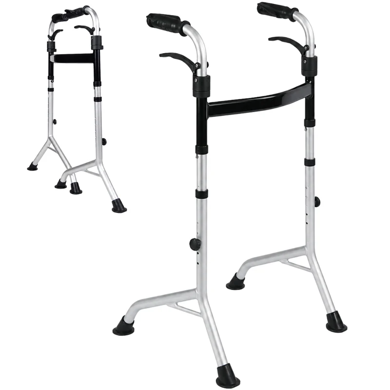 Déambulateur sans Roues avec Poignées Pliables | Hauteur Réglable